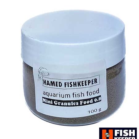غذای مناسب ماهی گیاه خوار گرانول خیلی ریز 0.8 میل (100 گرمی)