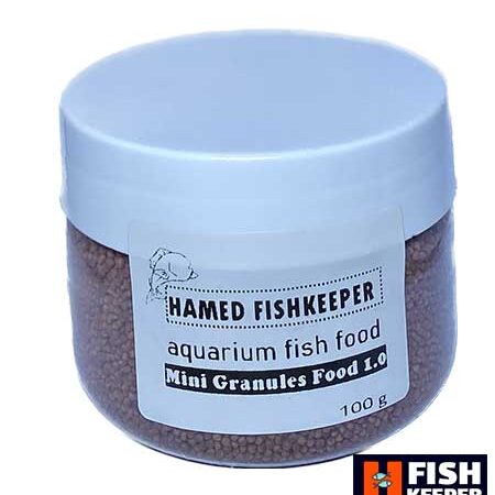غذای مناسب ماهی گیاه خوار گرانول ریز 1 میل سبک (100 گرمی)
