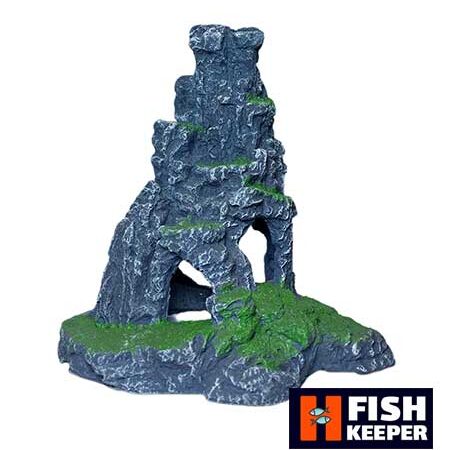 دکور آکواریوم پلی استر قلعه صخره ای (14 در 14 سانت)